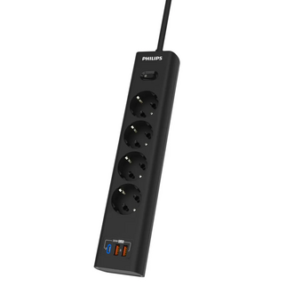  Сетевой фильтр Philips CHP8246BA/51 2м, 4 розетки черный (коробка) 
