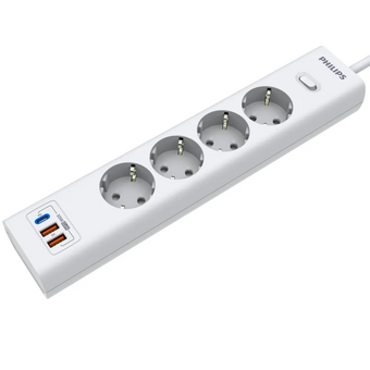  Сетевой фильтр Philips CHP8246WB/51 3м, 4 розетки белый (коробка) 
