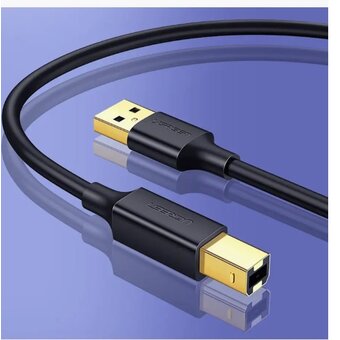  Кабель UGREEN US135 20847 USB 2.0 AM to BM Print Cable 2m Black 