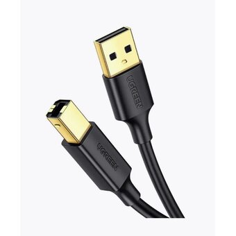  Кабель UGREEN US135 20847 USB 2.0 AM to BM Print Cable 2m Black 