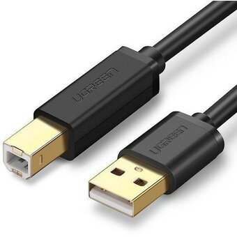  Кабель UGREEN US135 20847 USB 2.0 AM to BM Print Cable 2m Black 