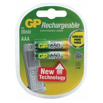  Аккумулятор GP Rechargeable 65AAAHC-2DECRC2/65АAАНС-UC2 AAA 1.2V 650 мА·ч, 2 шт. 