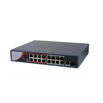  Коммутатор неуправляемый Hikvision DS-3E0318P-E/M(C) 17x100Мбит/с 1SFP 16PoE+ 135W 