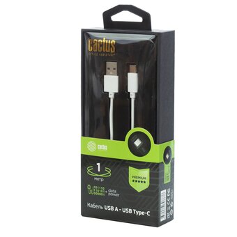  Кабель Cactus CS-USB.A.USB.C-1 USB m-USB Type-C m 1м белый 
