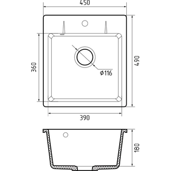  Кухонная мойка GRANFEST Urban 245 white 
