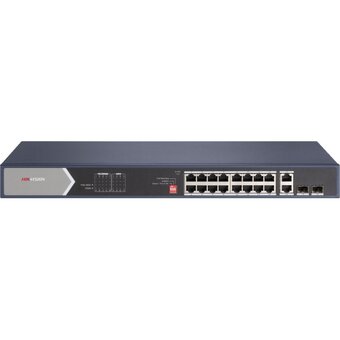  Коммутатор неуправляемый Hikvision DS-3E0520HP-E 18x1Гбит/с 2SFP 12PoE+ 4PoE++ 225W 