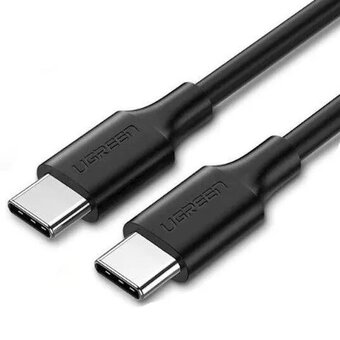  Кабель UGREEN US286 50996 USB-C 2.0 Male To USB-C 2.0 Male 3A Data Cable 0.5m Black 