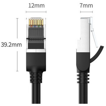  Кабель UGREEN NW101 50184 Cat 6 U/UTP Pure Copper Ethernet Flat Cable 1m Black 