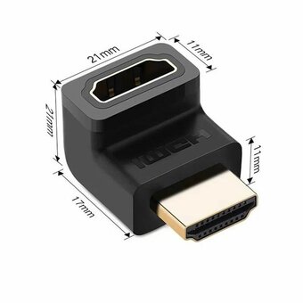  Адаптер UGREEN HD112 20110 HDMI Male To Female Angled Up Adapter Black 