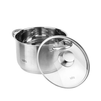  Кастрюля LARA LR02-266 Афина нерж 