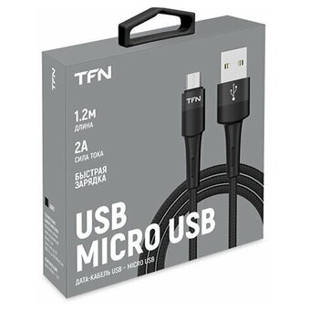  Кабель TFN microUSB Envy C-ENV-MIC1MBK 1.2m нейлон black 