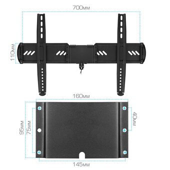  Кронштейн для ТВ KROMAX Ultra Slim-100 black 