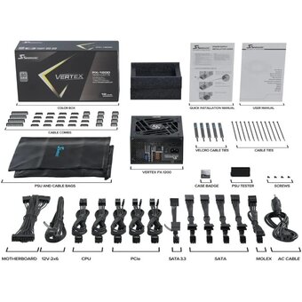  Блок питания Seasonic Vertex PX-1200 (vertex px-1200 12122pxafs), 1200Вт, 135мм, черный, retail 