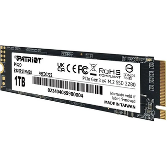  SSD Patriot P320 P320P1TBM28 1ТБ, M.2 2280, PCIe 3.0 x4, NVMe, M.2 