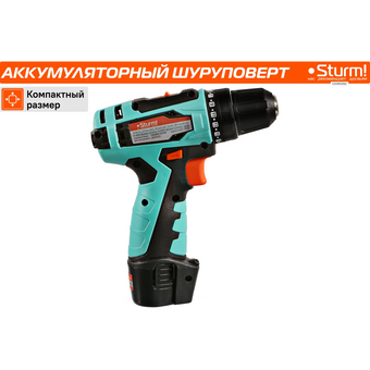  Дрель-шуруповерт Sturm! CD3512SC аккум. патрон быстрозажимной (кейс в комплекте) 