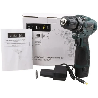  Дрель-шуруповерт Zitrek Green 12V Max (085-1015) аккум. патрон быстрозажимной 
