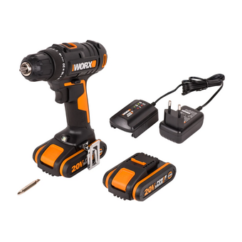  Дрель-шуруповерт аккумуляторная WORX WX100.2 2 АКБ 2Ач и ЗУ 0,4А сумка 