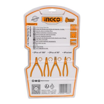  Набор клещей для стопорных колец Ingco HCCPS26180, 180-90град, 180мм, сумка 