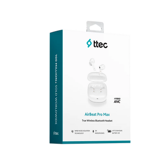  Наушники TTEC AirBeat Pro Max 2KM149B ANC TWS Headset White 