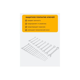  Набор ключей комбинированных JCB JCB-5261P36(57167) 25 предметов 