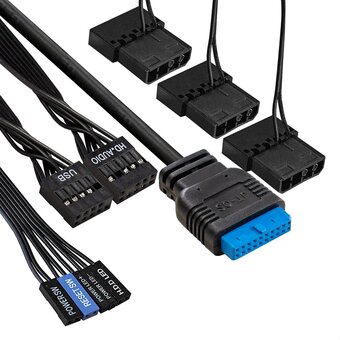  Корпус ExeGate EVO-5001A-450NPX EX296316RUS Miditower(ATX, БП 450NPX с вент. 12 см, 2*USB+1*USB3.0+HD Audio, черный, 3 вент.12см с RGB подсветкой) 