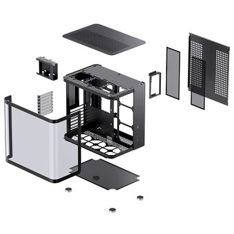  Корпус JONSBO TK-2 Black без БП ATX БП, mini-ITX, micro-ATX, черный 