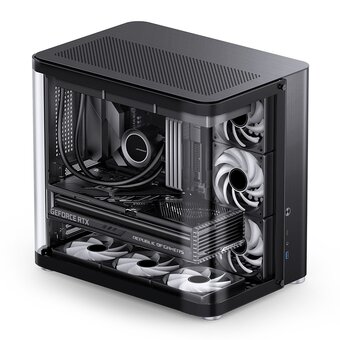  Корпус JONSBO TK-2 Black без БП ATX БП, mini-ITX, micro-ATX, черный 