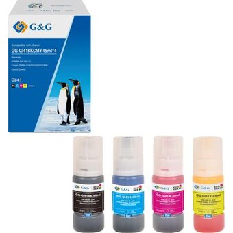  Чернила G&G GG-GI41BKCMY-45ml*4 GI-41 голубой/пурпурный/желтый/черный набор 4x45мл для Canon PIXMA G1420/G2420/G2460/G3420/G3460 