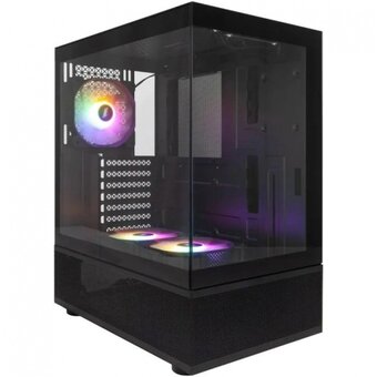  Корпус 1STPLAYER Miku Mi7-A ARGB Black (Mi7-A-BK-2F2R(AP)-1F2(AP)) / ATX / 3x120mm ARGB fans 