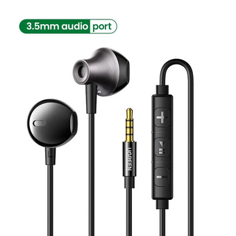  Наушники UGREEN EP106 (35755) Wired Earphones 3.5 mm Black 