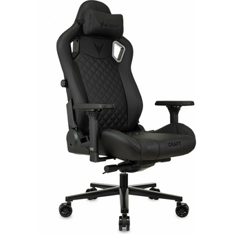  Кресло игровое Knight Craft черный эко.кожа крестов. металл 