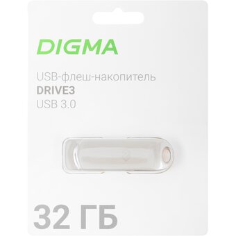  USB-флешка Digma Drive3 DGFUM032A30SR 32Gb USB3.0 серебристый 