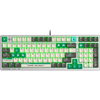  Клавиатура A4Tech Bloody S98 Pixels Green белый/бежевый USB for gamer LED 
