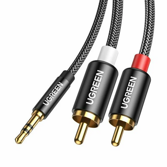  Кабель UGREEN AV116 10590 3.5mm Male To 2 RCA Male Cable 3M Black 