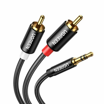  Кабель UGREEN AV116 10590 3.5mm Male To 2 RCA Male Cable 3M Black 