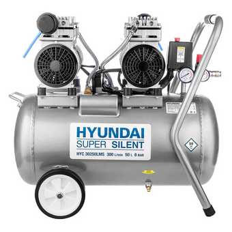  Компрессор поршневой Hyundai HYC 30250LMS безмасляный серебристый/черный 