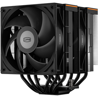  Кулер PcCooler RT620 Digital BK (250W, 4-pin PWM, LED temp., 157mm, , 6x6mm, 2x120mm, 73.32CFM, 34.9dBA, 2200RPM) 