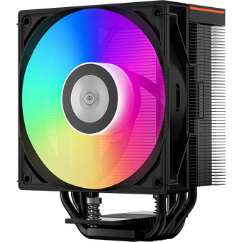  Кулер PcCooler RT500 Digital ARGB BK (240W, 4-pin PWM, LED temp., 152mm, Al/Cu, 5x6mm, 1x120mm, 73.32CFM, 34.9dBA, 2200RPM) 