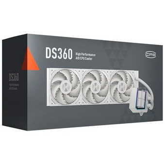  СВО PcCooler DS360 WH (310W, 360mm, LED temp., White, ARGB Pump/ Fans 3x120mm, 86.73CFM, 28dBA, 2200RPM) 