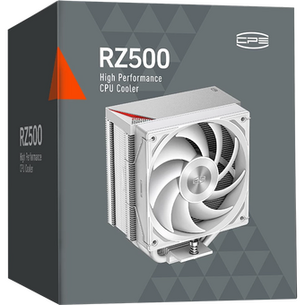  Кулер PcCooler RZ500 WH (250W, 4-pin PWM, 155mm, Al/Cu, 5x6mm, 1x120mm, 86.73CFM, 32dBA, 2200RPM) 