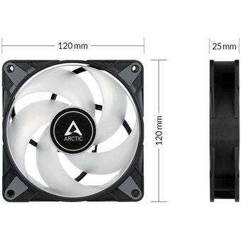  Вентилятор Arctic Cooling P12 PWM PST A-RGB (ACFAN00232A) 0dB (3 PCS Value Pack) - retail 