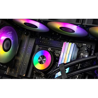  СВО PcCooler DA360 Pro ARGB BK (300W, 360mm, Black, Fans 3x120mm, 75.8CFM, 33.7dBA, 2200RPM/ Pump height 57mm, 28dBA, 3000RPM) 