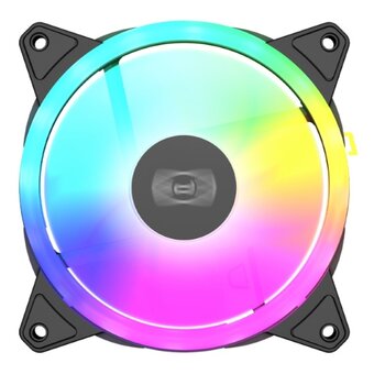  Кулер PcCooler F3 T120 ARGB BK (120x120x25mm, 4-pin PWM, 46CFM, 21.6dBA, 1800RPM, Black) 