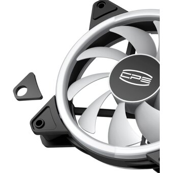  Кулер PcCooler F3 T120 ARGB BK (120x120x25mm, 4-pin PWM, 46CFM, 21.6dBA, 1800RPM, Black) 
