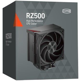  Кулер PcCooler RZ500 BK (250W, 4-pin PWM, 155mm, Al/Cu, 5x6mm, 1x120mm, 86.73CFM, 32dBA, 2200RPM) 