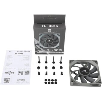  Вентилятор Thermalright TL-8015 (80x80x15mm, 4-pin PWM, 28.4CFM, 23.3dBA, 2200RPM, Grey) 
