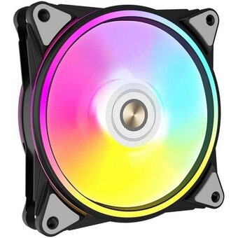  Вентилятор ALSEYE Halo Pro B-P (rubber screw) FAN 120mm, hydraulic, 800-2100rpm, max 51.87CFM, max 26dBA, ARGB. PWM, Black, RTL 