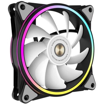  Вентилятор ALSEYE Halo Pro B-P (rubber screw) FAN 120mm, hydraulic, 800-2100rpm, max 51.87CFM, max 26dBA, ARGB. PWM, Black, RTL 