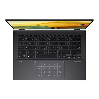  Ноутбук ASUS UM3402YA-KP602 (90NB0W95-M01100) 14"/WQXGA/IPS/400N/60Hz/Ryzen 7 7730U/16GB/SSD1TB/AMD Radeon/FingerPrint/Backlit/DOS/Jade Black 