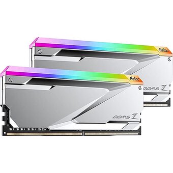  ОЗУ Netac Z NTZED5P64DP-32S DDR 5 DIMM 32Gb (16Gbx2) 6400Mhz, RGB DDR5-6400 C32 Silver, с радиатором 